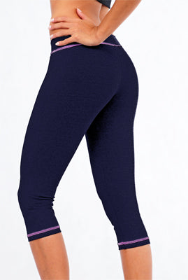 Contrasting Color Seam Fitness Capri